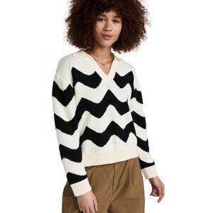 Kitri | Dalia Mono Wave Polo Chunky Knit Sweater